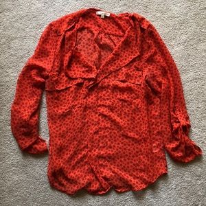 Burnt-Orange Loose Blouse